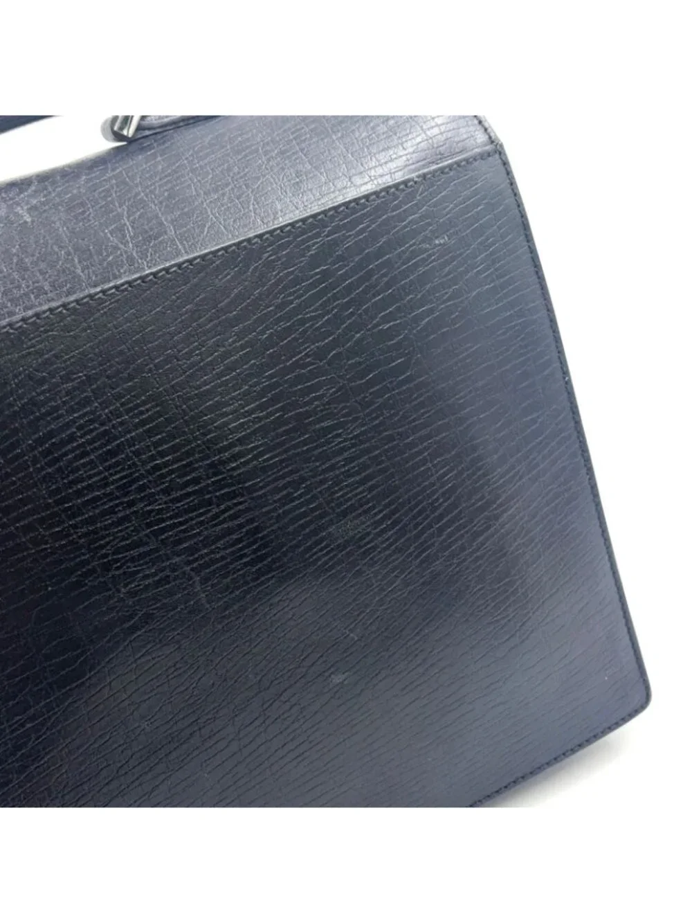 Gucci Guccissima Leather Black Business Bag Silver